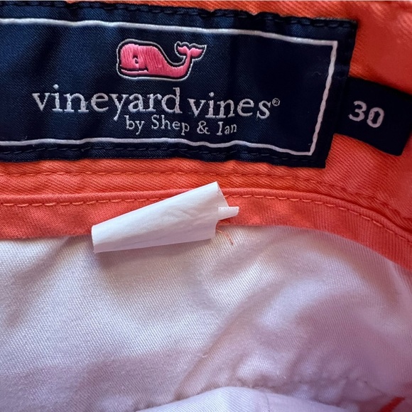 Vineyard Vines Orange Flat Front Men Shorts - Picture 3 of 4